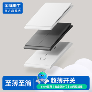 International Electrical Switch And Socket Panel 86 5 Outlets 16A With <b>Usb</b> Port Wall Mounted Plastic G62 Ultra Thin Mountain - Product Image 4