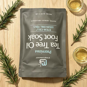 ถุงบรรจุภัณฑ์แบบมีซิปล็อคพิมพ์โลโก้ได้ สีเทาเข้มด้าน ผลิตจากอลูมิเนียมฟอยล์ สำหรับเกลืออาบน้ำ น้ำมันทีทรี แช่เท้า - Product Image 6