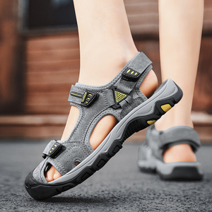 <span class=keywords><strong>Sandales</strong></span> pour hommes <span class=keywords><strong>de</strong></span> qualité supérieure, à bout ouvert, décontractées pour l'été, en cuir véritable, séchage rapide, semelle intermédiaire en caoutchouc, légères et respirantes - Product Image 6