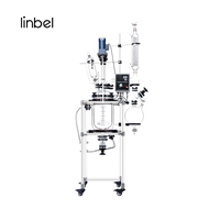 Réacteur en verre borosilicate 3.3 à double enveloppe de 5L, 10L, 20L, 30L, 50L, 100L, 200L
