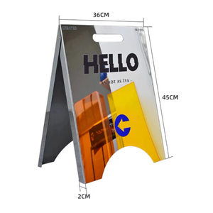 Panneau publicitaire personnalisé en forme de A, en acier inoxydable miroir, <span class=keywords><strong>double</strong></span> <span class=keywords><strong>face</strong></span>, pour publicité extérieure - Product Image 6