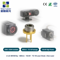 Diode laser UOC U-LD-881061Ap 880 nm 10 mW TO-18 5,6 mm, laser semi-conducteur proche infrarouge avec moniteur PD