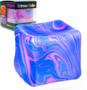 5.5cm Color Box TPR Maltose Soft Marbled Cube <b>Squishy</b> Malt Sugar Texture Slow Rising Stress Relief Anti-Anxiety Squeeze Toy - Product Image 1