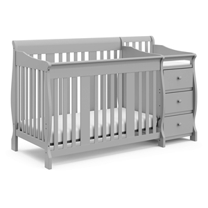 Cuna Convertible 5 en 1 con <span class=keywords><strong>Cambiador</strong></span>, Compatible con Colchón de Cuna Estándar, Se Convierte en Cama para Niños Pequeños - Product Image 4