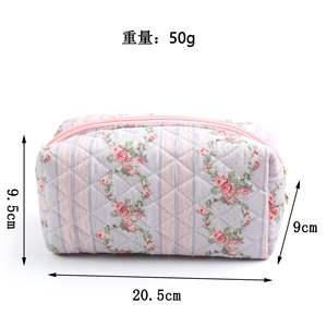 Bolsa de Maquillaje Portátil de Gran Capacidad con Diseño Floral Fresco y Lindo para Niñas, con Lazo - Product Image 4