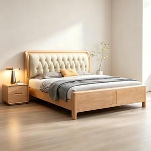 Modern Solid Wood Extendable Twin Platform Soft <b>Bed</b> Frame Upholstered Nightstands Eco-Friendly - Product Image 4