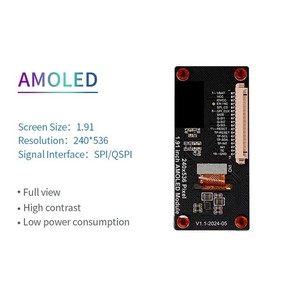 จอแสดงผล AMOLED Oled ขนาด 2 นิ้ว ความละเอียด 240x536 อินเทอร์เฟซ SPI/QSPI ไอซีขับจอแสดงผล 350c/d รุ่น RM67162 ไอซีสัมผัส FT3168 - Product Image 3