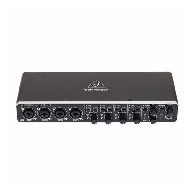 Behringer U-Phoria UMC404HD Sound Card 4-In/4-Out USB Audio/MIDI Interface With 4 Midas Mic Preamps Studio Music Equipment
