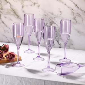 Flûtes à champagne en plastique violet clair de qualité supérieure, <span class=keywords><strong>incassables</strong></span>, réutilisables, en acrylique, <span class=keywords><strong>pour</strong></span> événements de mariage, 5,4 oz - Product Image 3