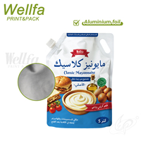 Pochettes souples personnalisées de 5 L pour sauce mayonnaise de qualité alimentaire avec bec verseur et poignée, sachet de recharge en aluminium anti-fuite Doypack