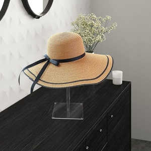 Wholesale Custom Premium Acrylic Clear <b>Hat</b> Display <b>Stand</b> for Cap Fedora Cowboy <b>Hats</b> with Pedestal Base USA Origin - Product Image 4