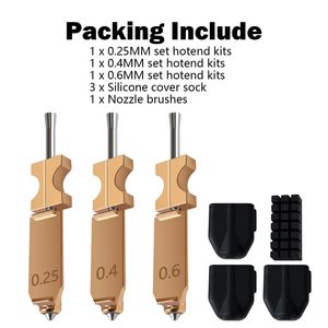 ชุดหัวฉีด HzdaDeve 3Pk Hotend ขนาด 0.25 มม. 0.4 มม. 0.6 มม. แบบโลหะถอดเร็ว สำหรับเครื่องพิมพ์ Flashforge Ad5X - Product Image 2