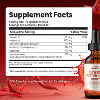 Lifeworth Vitamine D3 K2 en gouttes liquides avec piment de Cayenne, baie d'aubépine, racine de betterave, curcuma OEM ODM Marque privée