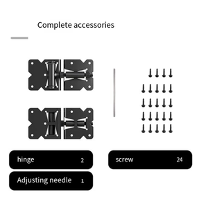 Charnière de portail à fermeture automatique, robuste, réglable à 90 degrés, avec vis d'installation et outil de réglage du pivotement pour clôtures - Product Image 6