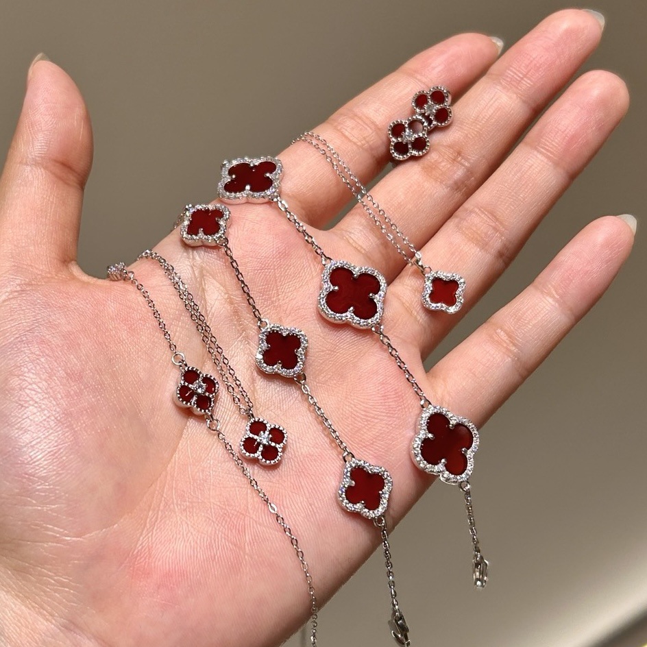 Jrêveinfini Quadrifoglio Bracciale Donna Argento 925, Bracciale Portafortuna Bambina Ragazza, Bracciale Mamma Corda Amicizia, Regalo Natale Compleanno Donna Bambina