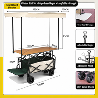 Chariot pliant 360 kg avec plateau en aluminium, chariot de rangement polyvalent pour le camping en extérieur, le shopping et les outils, personnalisable OEM