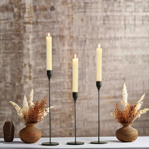 Lot de 3 bougeoirs noirs mats pour bougies coniques <span class=keywords><strong>Chandelier</strong></span> décoratif Bougeoir en or pour fête de mariage - Product Image 3