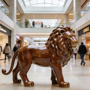 Estatua de León de Resina de Fibra de Vidrio de Tamaño Real para Exteriores, Moderna, Ecológica, al Mejor <span class=keywords><strong>Precio</strong></span>, Escultura Artística, Adornos de Jardín - Product Image 1