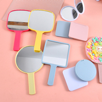 Miroir à main en métal petit miroir compact rond à main miroir cosmétique personnalisé miroir vintage à main