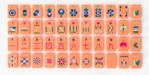 Tuiles de Mahjong américaines de luxe Barney Orange, 160 pièces, en acrylique solide, norme NMJL, en stock, emballage en cellophane avec logo personnalisé - Product Image 3