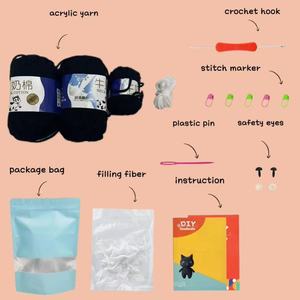 Kit de Crochet DIY de J.M Fashion para <span class=keywords><strong>Principiantes</strong></span>, Paquete de Materiales para <span class=keywords><strong>Amigurumi</strong></span> de Gato Negro Hecho a Mano, Set de Hilos para Manualidades con Tutorial - Product Image 4