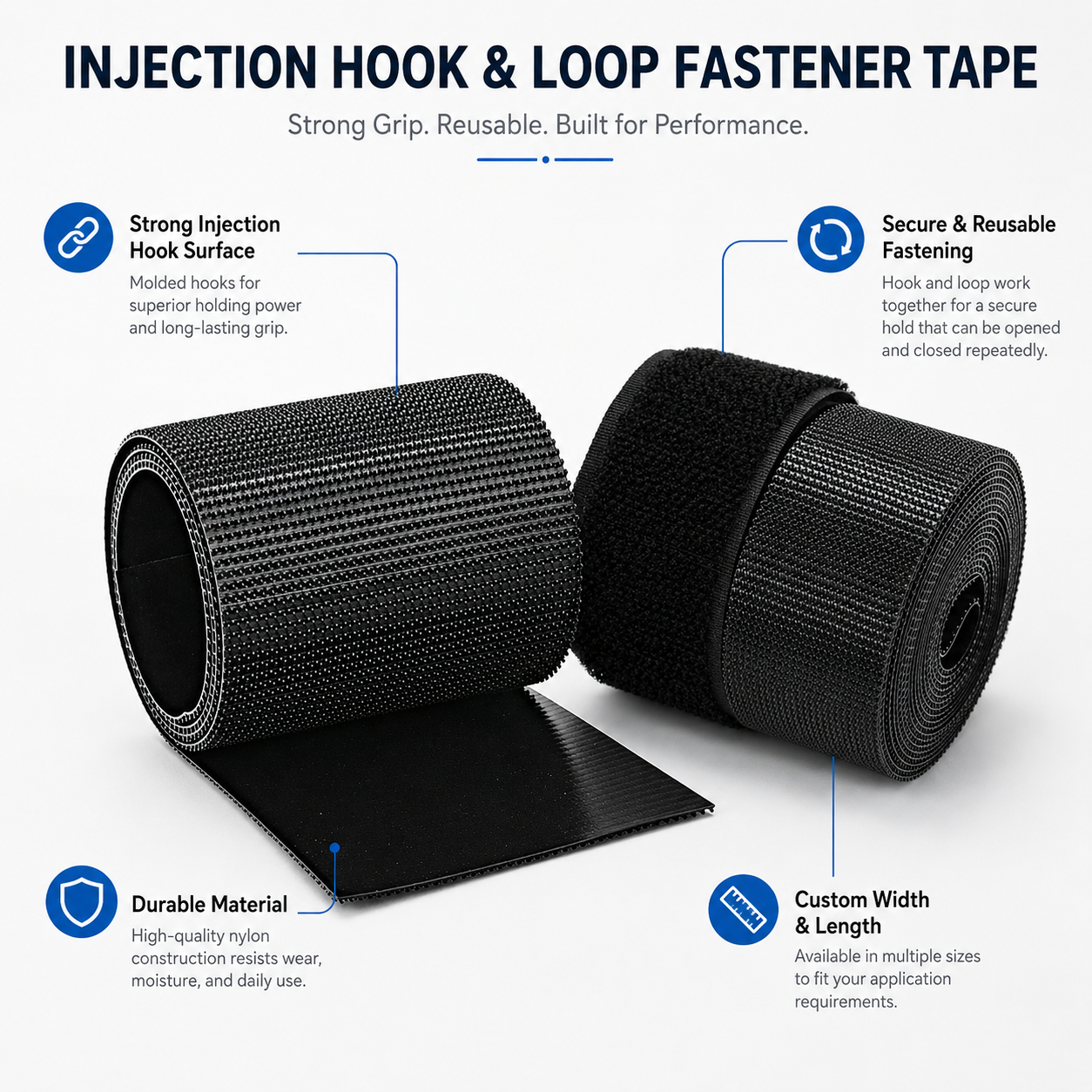 Eco-Friendly Soft Nylon Injected Mushroom-shaped Hook and Loop Tape for Baby Clothes Versatile Use on Shoes Bags Garments