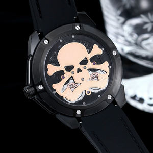 Reloj Mecánico de Lujo con Diseño de Calavera en Oro Rosa, Doble Tourbillon, Reloj de Pulsera para Hombre, Pieza Coleccionable de Alta Gama - Product Image 6