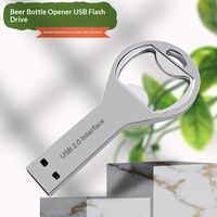 Clé USB en gros 1 Go/2 Go/4 Go, ouvre-bouteille en métal, gravure laser, cadeau d'été pour boissons, fabriqué en Chine, personnalisable