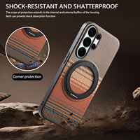 Étui LeYi en fibre de carbone rigide avec texture 360 °   Coque de téléphone portable avec béquille rotative réglable pour Samsung S24 S26 S25 Ultra FE