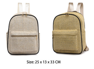 Zaino in Paglia OEM per Donne, Borsa Boho Bohemien Intrecciata da Viaggio, Zaino Scolastico alla Moda Lavorato all'Uncinetto - Product Image 3