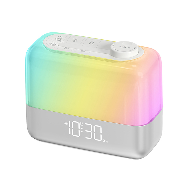 RGB Colors Sunrise Alarm Clock Wake Light Night Light for Kids Snooze Mode Heavy Sleepers Dimmable Sunlight Lamp Calendars