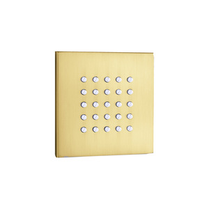 Cabezal de ducha cuadrado de latón cepillado dorado con rociador de chorro de alta presión, masaje y efecto lluvia, y rociador lateral oculto para baño - Product Image 4