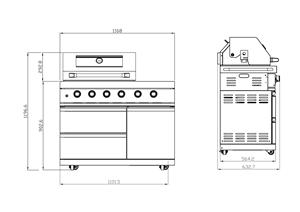Parrilla de <span class=keywords><strong>Barbacoa</strong></span> Modular <span class=keywords><strong>para</strong></span> Exteriores RAYLIN, Impermeable, de Acero Inoxidable 304 Negro, Resistente, a Gas, con 8 Quemadores y Fregadero - Product Image 3