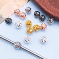 Perles entretoises en laiton filigrané de 8 mm avec trou de 3 mm pour la fabrication de bijoux et les loisirs créatifs
