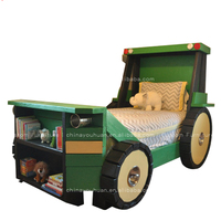 Car-shaped Kids Multifunctional Single Bed Creative & Unique Solid Wood Bed for Children kids bed with storage Customization