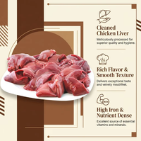Foie de poulet congelé Halal en gros, foie de poulet congelé IQF en vrac pour l'exportation, entrailles de volaille nettoyées