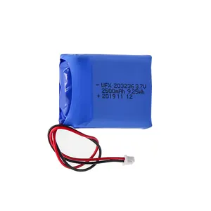 Lithium Polymer Manufacturers UFX 203236 2500mAh 3.7V 2p Battery