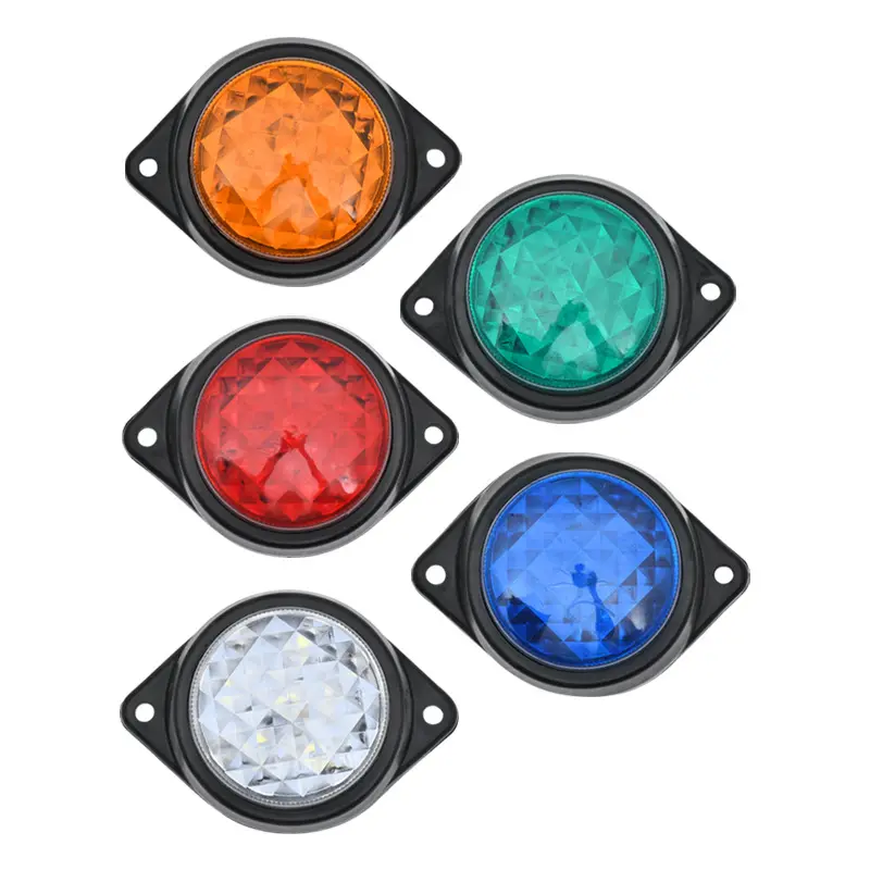 High Bright Universal Truck Trailer round 24V Side Signal Marker Clearance Yellow Amber Red White Led Lights