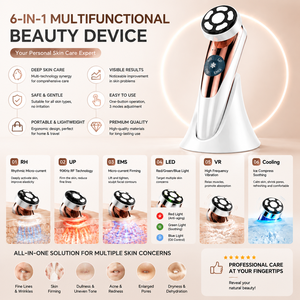 PAKISS Dispositivo di Bellezza Facciale 6-in-1 RF EMS, Terapia a LED, Lifting Cutaneo, Anti-Invecchiamento, Massaggio Caldo e Freddo, Strumento di Bellezza OEM ODM - Product Image 2