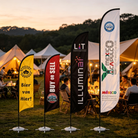 Drapeau plume portable pour camping, événements, randonnée, publicité, avec logo personnalisé imprimé