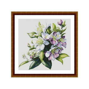 Kits de Broderie au Point de Croix Motif Bouquet NKF avec Outils, Tissu Aida Pré-imprimé ou à <span class=keywords><strong>Broder</strong></span>, Ensemble de Broderie DIY, Artisanat Artistique, <span class=keywords><strong>Toile</strong></span> à <span class=keywords><strong>Broder</strong></span> - Product Image 1