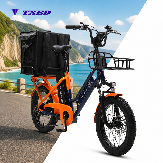 TXED High Quality 36V 350W Rear Motor Long Disatance Heavy Loads Commercial Cargo Bike for Food Delivery Electric Delivery Bike