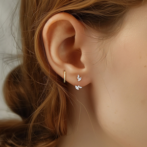 Delicate 925 in argento Sterling placcato oro 18K gioielli alla moda Marquise zircone <span class=keywords><strong>orecchini</strong></span> <span class=keywords><strong>a</strong></span> <span class=keywords><strong>cerchio</strong></span> <span class=keywords><strong>set</strong></span> da donna - Product Image 3