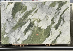 Dalle de marbre moderne de luxe vert glacier sur mesure, marbre naturel coloré pour table à manger, comptoir, mur de fond - Product Image 2