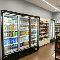Réfrigérateur professionnel pour boissons, congélateur vertical haute capacité pour aéroport, gare, terminal