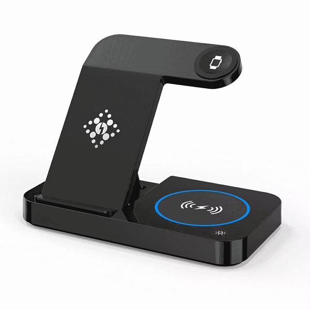 Fast Charging 15W Magnetic Wireless Charger 3 in 1 Foldable Stand with LED Light for iPhone Compatible Desk Charging Station