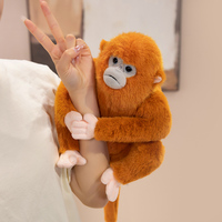 Boneka Monyet Hutan Lengan Panjang Custom Grosir dengan Tangan Velcro, Boneka Monyet Viral dari Kebun Binatang, Boneka Monyet Peluk