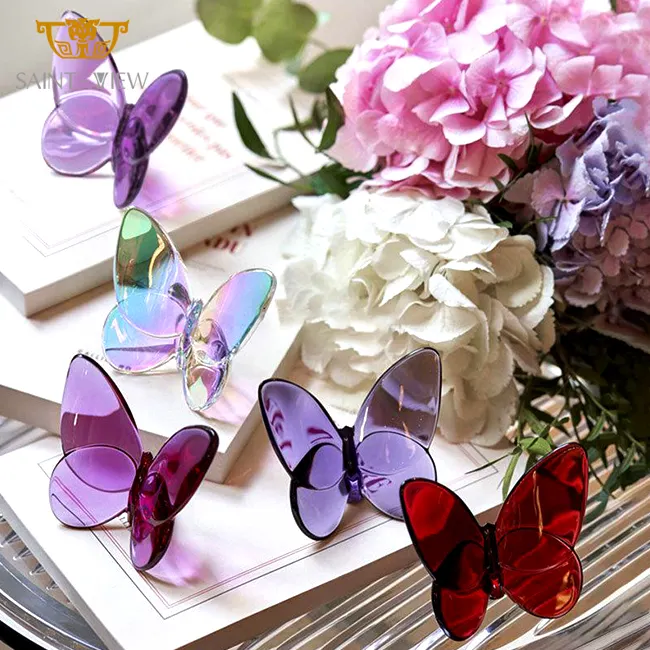 Hot latest European classic style crystal figurines butterfly for party wedding decoration