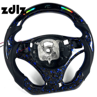 Volant personnalisé en fibre de carbone forgée bleue LED pour BMW E90 E63 E60 E30 E70 X5 E87 E91 E92 E93 Accessoires intérieurs de voiture