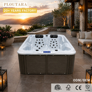 Ploutara Modern Square, Spa Exterior con Jets Digitales, Asientos Ergonómicos Dobles, Acrílico Premium, para Villa o Gimnasio, Pc-xy-001, para Cuerpo Completo - Product Image 1